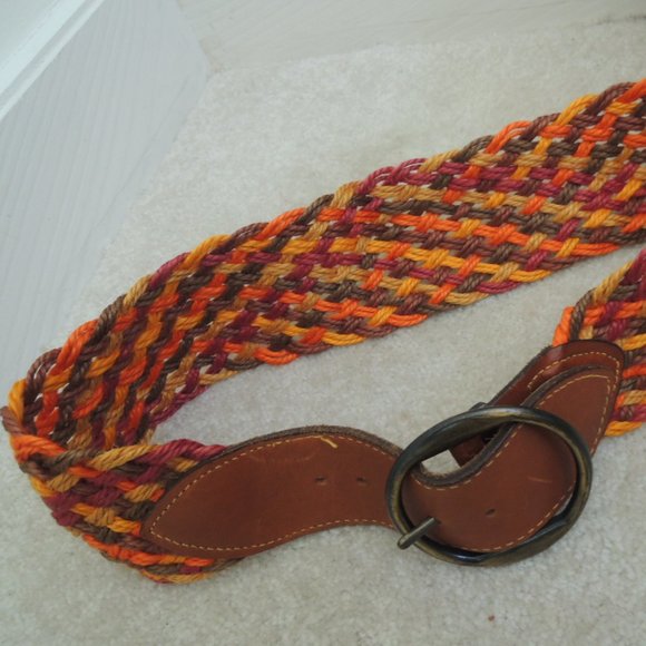 Belt Size 32 Multicolor Braided Rope/Leather Harness Buckle by Fife & Drum Paris main image 14